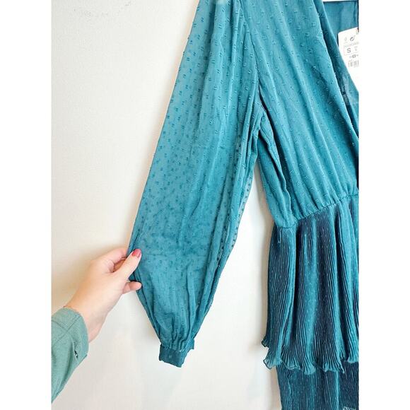 NWT Zara Swiss Dot Teal Dress Size S - Picture 8 of 10